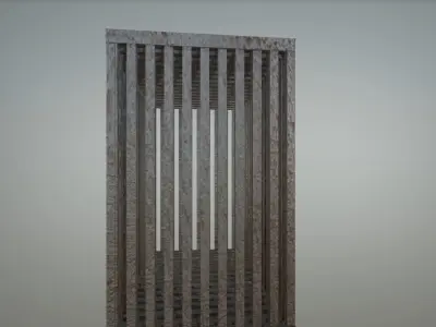 rusty cage with door and latch Low-poly 3D model