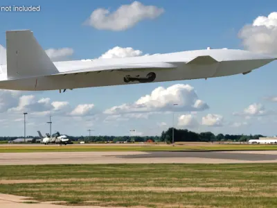  Stealth Unmanned Fighter Jet White Rigged for Maya 