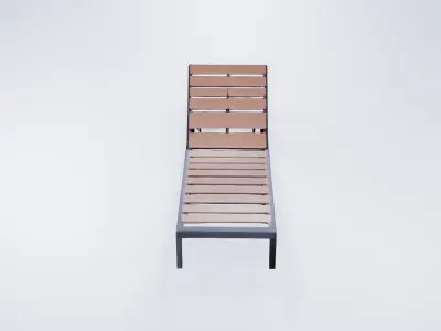 Low Poly Outdoor Lounger -  Modern Garden Relaxation Asset 3D model