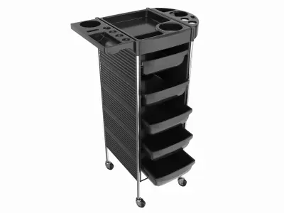 Hairdresser Organizer Trolley with Accessory Holder 3D model