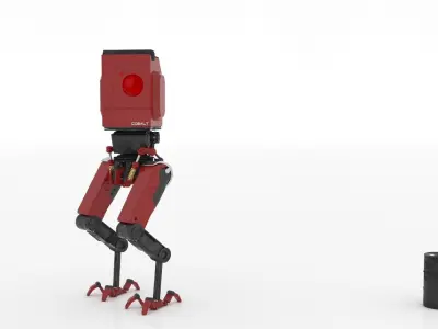Red Robot Transformer Low-poly 3D model
