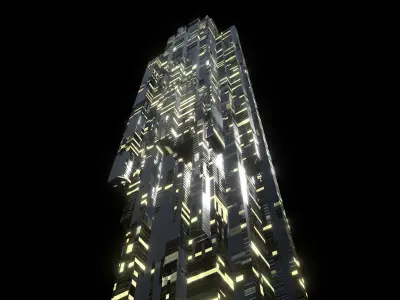 Sci fi Skyscrapers 1 3D model