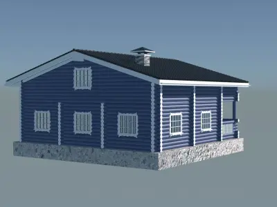 Log Cabin Painted  3D model