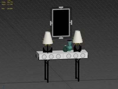 JONATHAN ADLER CONSOLE-LAMP-VASE-MIRROR 3D model