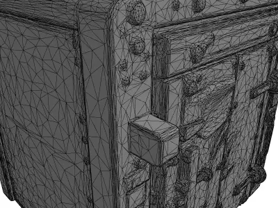 Damaged Industrial SciFi Bunker Door Low-poly 3D model