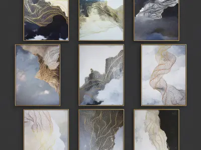 Abstract wall arts 3D model