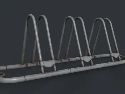 Bike Rack 6 PBR Game Ready Low-poly 3D model