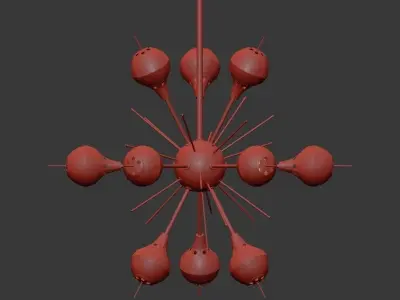 White Glass Globes Sputnik Chandelier 3D model