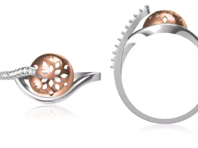 Light Weight Wedding Engagement Women Ring STL JCD Details 3D print model