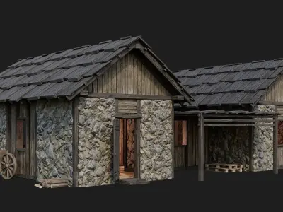 Old Medieval Building 4K Textures GameReady 126 Low-poly 3D model