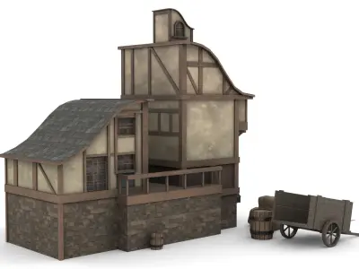 House of Merchants Low-poly 3D model