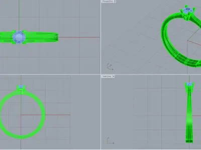 wedding engagement women ring 3dm 3D print model 4