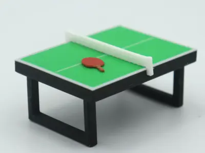miniature Ping pong table with sliding legs multi-color print  3D print model