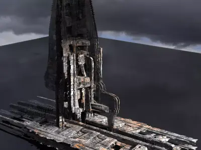 Ithian Ancient Sci fi Tower drilling station 3D model