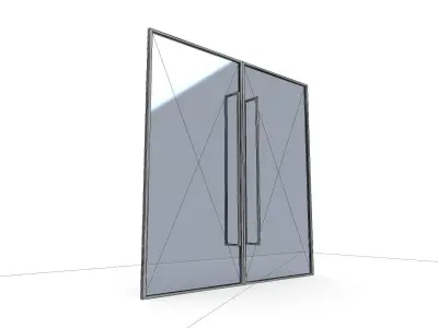 Double Glass Door SHC Quick Office Low-poly 3D model