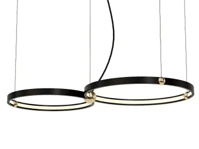 PLANETARY two circular pendant lights hanging 3D model
