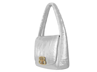 Balenciaga Monaco Small Sling Bag Silver Low-poly 3D model