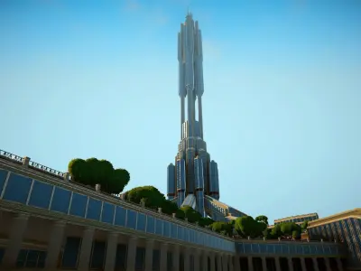 Sci fi city low-poly constructor Low-poly 3D model