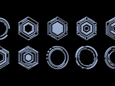 Sci-fi Hologram Base Mesh Vol 1 Low-poly 3D model