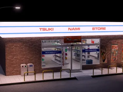 Japanese Mini Market Scene 3D model