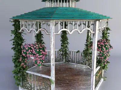 Gazebo with flowers 3D model
