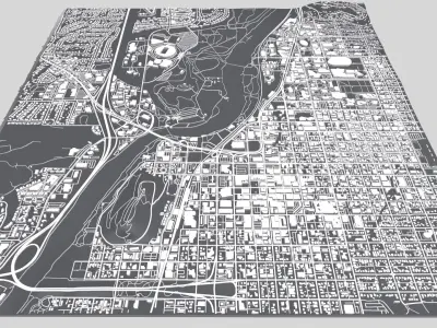 Cityscape Eugene Oregon USA 3D model