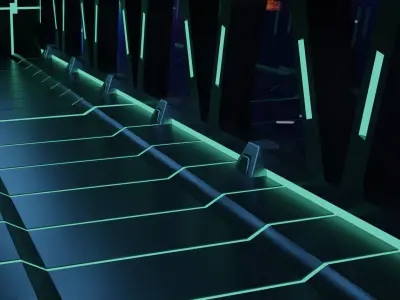 Sci-Fi corridor 3D model 6