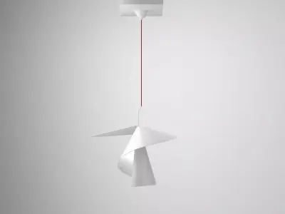 Spiry origami pendant light 3D model