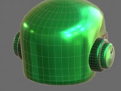 Gas mask helmet 3d model scifi Low-poly  Low-poly 3D model
