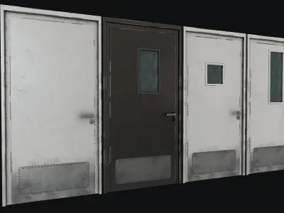 Hospital Doors Collection Low-poly 3D model