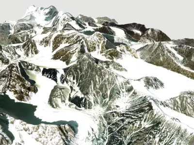 Mountain landscape Bogdo Ula Peak China 3D model