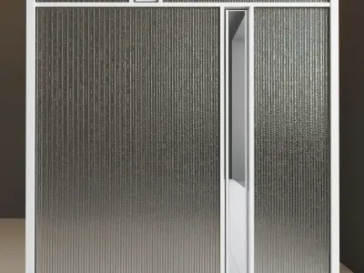 Glass partition door Set 36 Low-poly 3D model