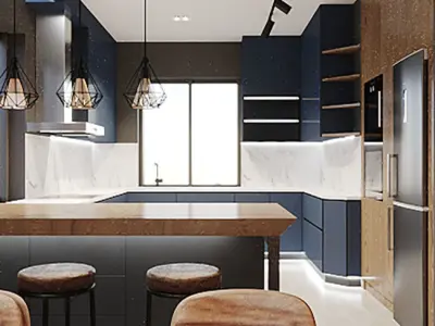 Kitchen and Lounge Loft Style 2017 3D Scene 3D model