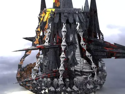Alien planet mining station 6 3D model