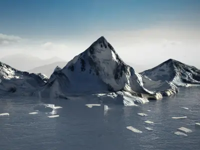 Icebergs icescape snow ice polar pole ocean water sea arctic  3D model