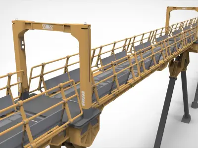 Sci-fi pedestrian bridge 3 3D model