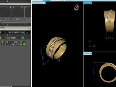 Solitaire Wedding Engagement Ring 3D print model 8
