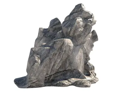 Cliff rock grey 1 Low-poly 3D model