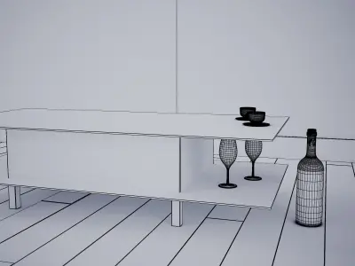 Table - Interior Living Room Furniture 10 3D model