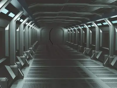 Space Corridor Free low-poly 3D model