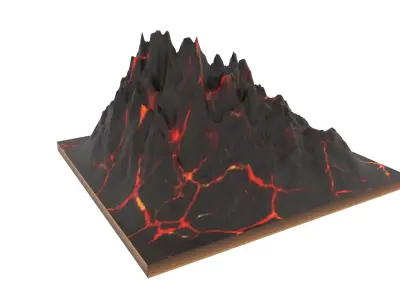 Mountain volcano Low-poly 3D model