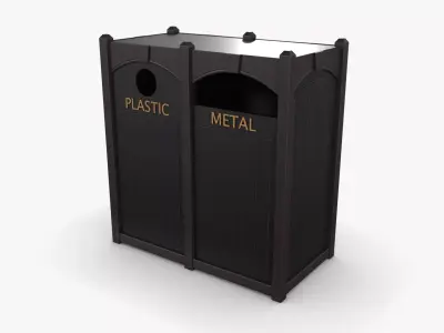 Trash Can 02 Low-poly 3D model
