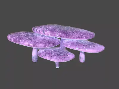 Fantasy Mushroom I01 Blue Purple - Scene Backdrop Design Low-poly 3D model