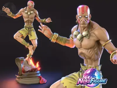 Dhalsim Street Fighter Statue Figurine stl printable 3D print model purchase