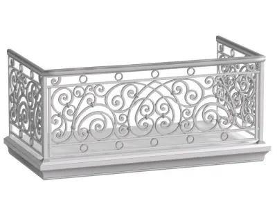 Classic balcony Forged Fence 3D model