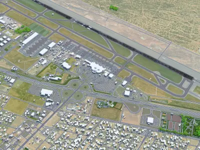 Sharjah Airport 10km Low-poly 3D model