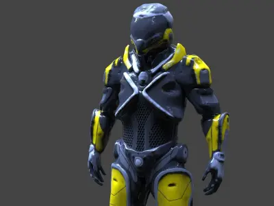 Cyborg suit Low-poly 3D model