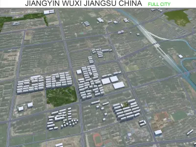 Jiangyin Wuxi Jiangsu China 45km Low-poly 3D model