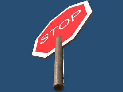 Stop sign  Free low-poly 3D model