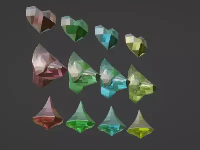 Crystals crystal heart Free 3D model